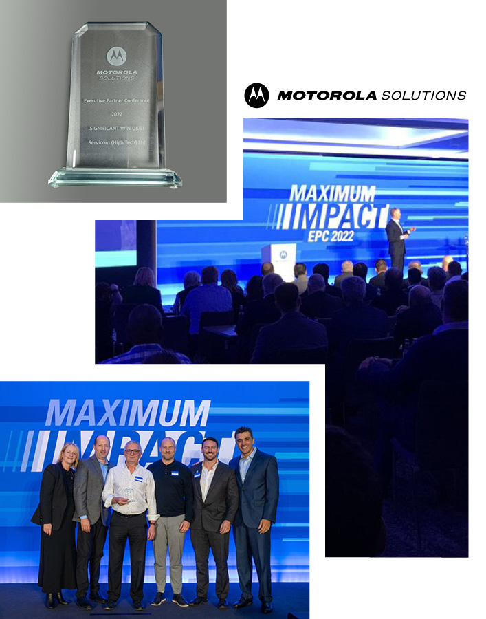 Servicom win Motorola Solutions award for Most Valued Win & Sale for UK and Ireland 2022